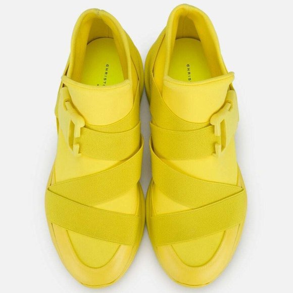 Christopher Kane Neoprene Buckled High Tops Solar Sun Yellow EU 40 MSRP $445